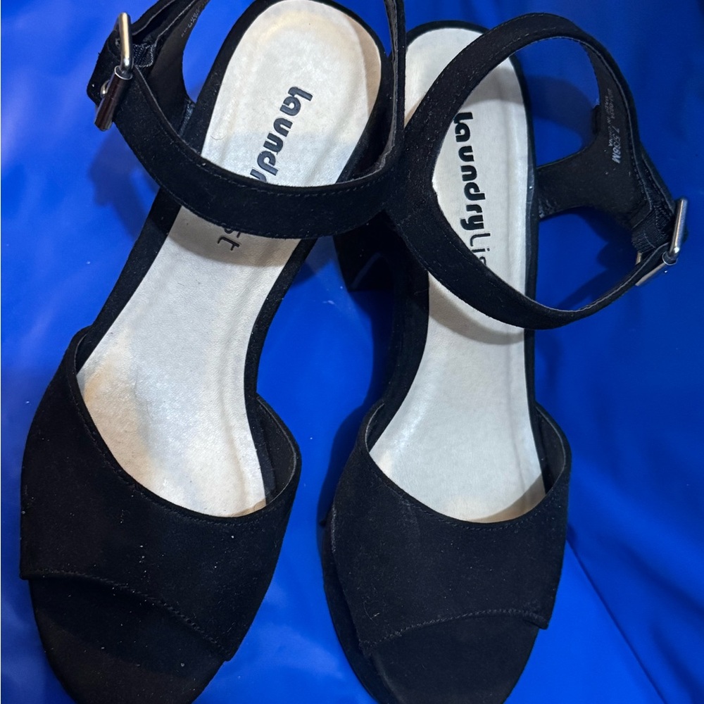 Laundry By Shelli Segal Black Ankle Strap Sandals